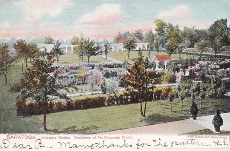 New York Saratoga Residence Of Mr Chauncey Olcott Innescara Garden 1905