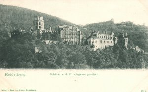 Heidelberg Germany, c1900 Schloss V. D. Hirschgasse Gesehen Castle Postcard