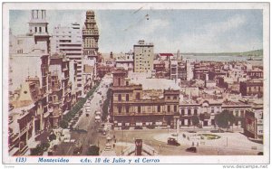 MONTEVIDEO, Uruguay, 1900-1910's; Avenida 18 de Julio Y El Cerro