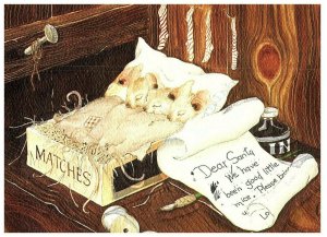 Night Before Christmas We've Been Good Little Mice Priscilla Hillman Postcard