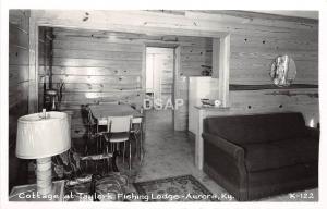 C40/ Aurora Kentucky Ky Photo RPPC Postcard c50s Taylors Fishing Lodge Interior