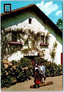 c1970s San Sebastian, Spain Cute Couple Basque House Traditional Dress 4x6 PC M3