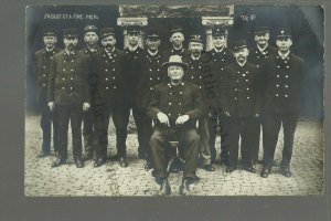 Albert Lea MINNESOTA RPPC c1910 FIRE DEPARTMENT Firemen CHIEF nr Austin Hayward