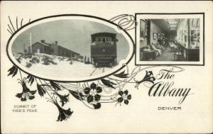 Denver CO Summit of Pikes Peak & The Albany c1905 Postcard