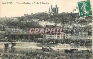 Postcard Old Lyon Coteau and Basilica of N D Fourviere