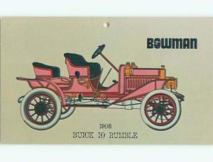 1973 reproduction postcard ad BUICK 1908 CAR - BUICK 10 RUMBLE CAR k9112