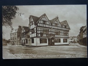 TEWKESBURY Bell Hotel shows ABBEY MILL Abel Fletcher & John Halifax Old Postcard