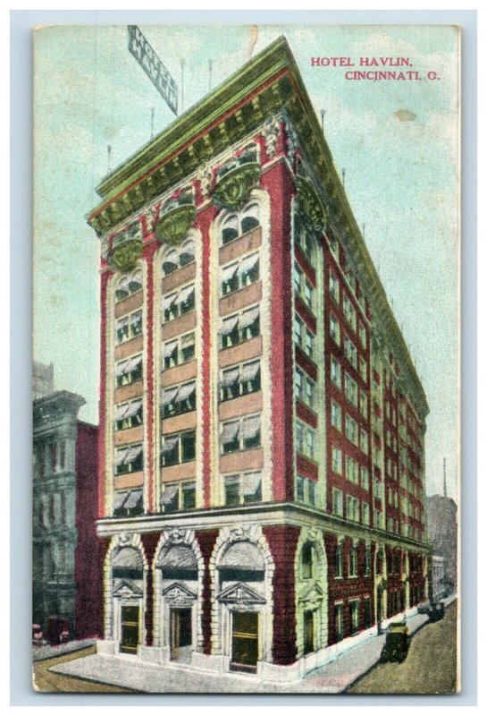 C. 1900-07 Hotel Havlin Cincinnati OH Postcard F98 