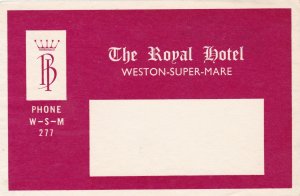 England Weston-Super-Mare Royal Hotel Vintage Luggage Label sk3475