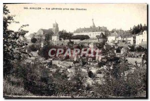 Old Postcard Avallon general view taken of Chaumes