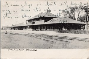 Elkhart IN Lake Shore Depot Indiana c1907 Postcard E81