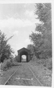 J75/ East Shoreham Vermont RPPC Postcard c1950s Covered Bridge 309