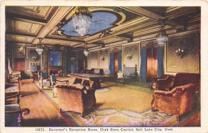 Salt Lake City Utah 1920s Postcard Governor's Reception Room Capitol