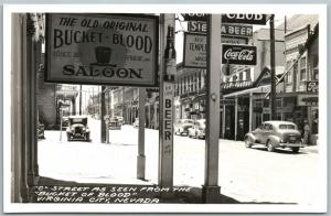 VIRGINIA CITY NV C STREET COCA-COLA SIGN VINTAGE REAL PHOTO POSTCARD RPPC