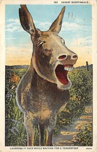 Desert Nightingale, Laughing Donkey 1938 light postal marking on front