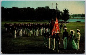 Vtg Annapolis Maryland MD United States Naval Academy Color Girl Parade Postcard
