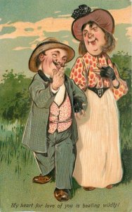 Artist 1909 PFB Romantic Couple Wild Heart Comic Humor Postcard 21-2872