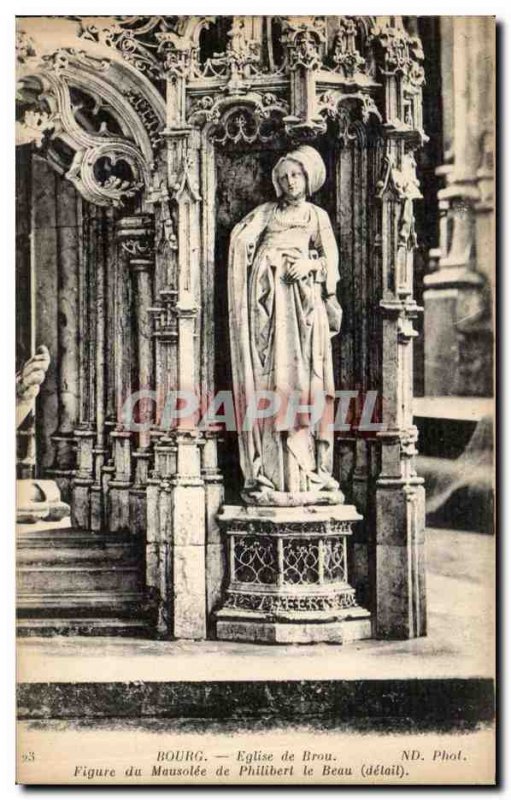 Old Postcard Church Bourg De Brou From Figure Mausoleum From Philibert Le Beau