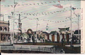 AMUSEMENT PARK, Revere Beach MA 1910's Wonderland, Arcus Ring,Flags, Circus