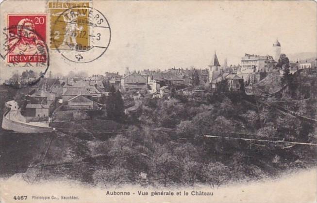 Switzerland Aubonne Vue generale et le Chateau 1912