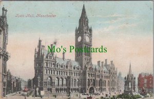 Lancashire Postcard - Manchester Town Hall. Posted 1908 - RS36092