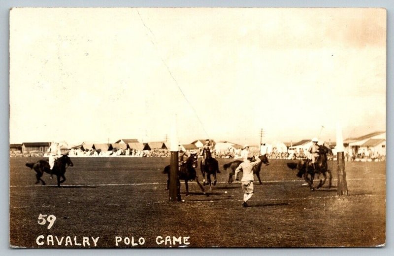 Rare 1912 RPPC Schofield Barracks Hawaii US Army 5th Calvary Polo Game Postcard