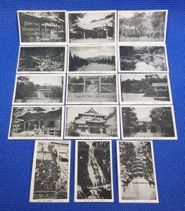 Vintage c1940 Tokyo Japan ~ Temples, Bridge, River ~ Lot of 15 Postcards