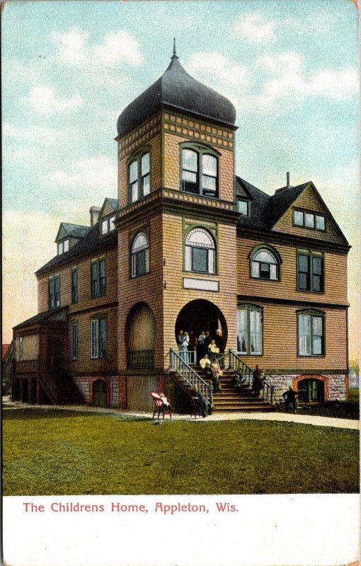 Postcard The Children's Home in Appleton, Wisconsin