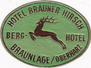 Germany Braunlage/Oberhartz Hotel Zur Post Vintage Luggage Label sk2801