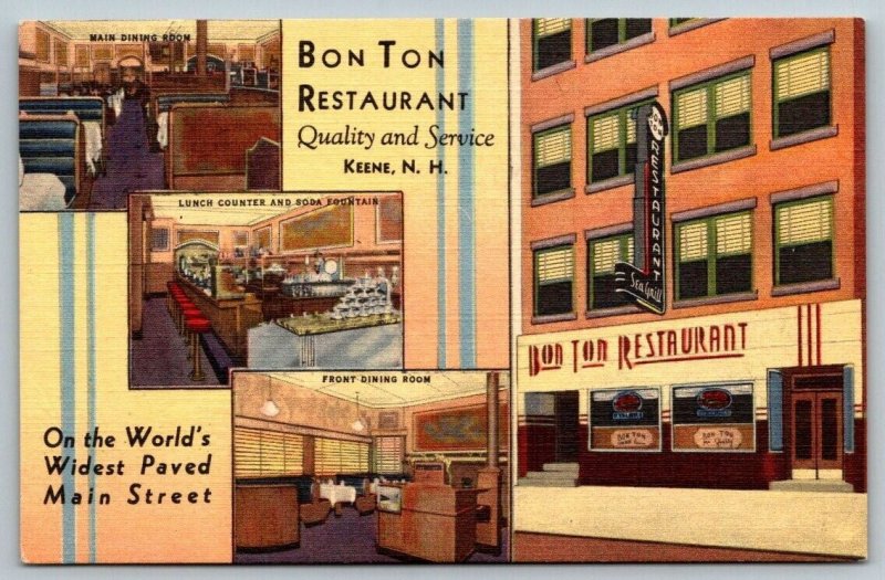 Bon Ton Restaurant  Keene  New Hampshire  Postcard