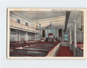 Postcard Interior Christ Church Alexandria Virginia USA