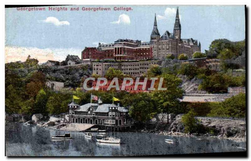 Postcard Old Georgetown and Georgetown College Heights Washigton