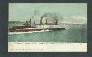 Ca 1906 PPC San Francisco Bay Southern Pacific Steamer Solano Largest Ferry ----