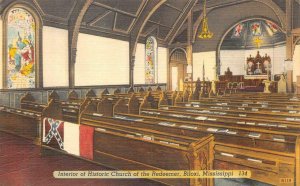 INTERIOR OF HISTORIC CHURCH OF THE REDEEMER BILOXI MISSISSIPPI POSTCARD (1940s)