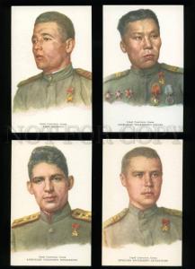 136552 WWII Komsomol Heroes Collection of 16 russian postcards