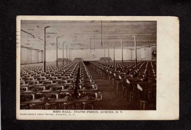 NY 1906 View Mess Hall State Prison Auburn New York Vintage Postcard PC  UDB