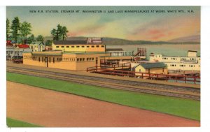 NH - Lake Winnipesaukee. New Railroad Station at The Weirs