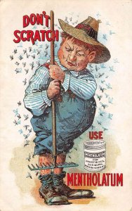 Mentholatum Insect Bite Medicine Ad Mosquitos Vintage Postcard AA75660