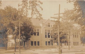 J6/ Oberlin Ohio RPPC Postcard c1910 Carnegie Library Building  160