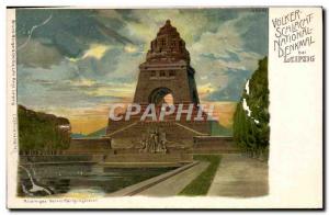 Old Postcard Illustrator Leipzig National Denkmal