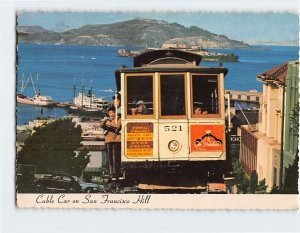 Postcard Cable Car On San Francisco Hill San Francisco California USA