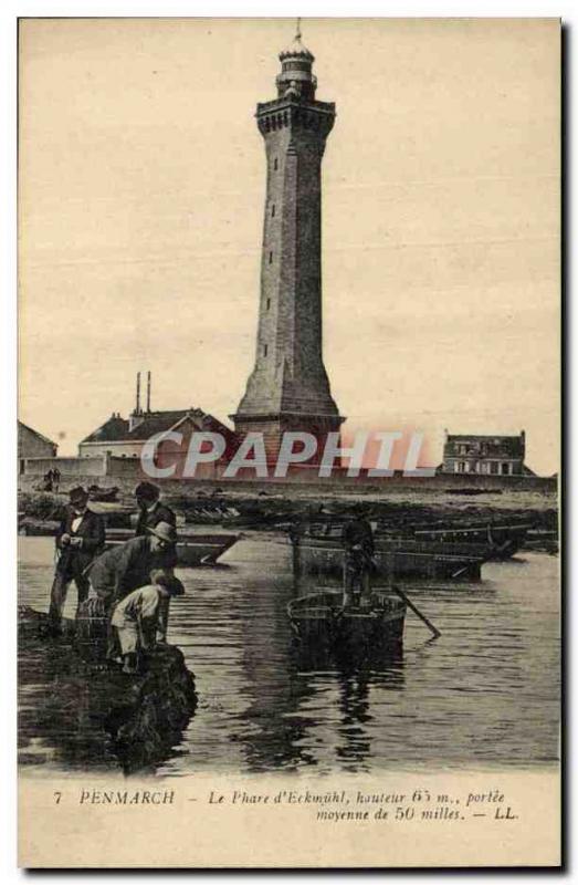 Old Postcard lighthouse & # 39Eckmuhl Penmarch