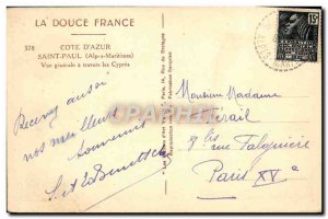 Old Postcard Saint Paul Travers Vue Generale has the Cypres