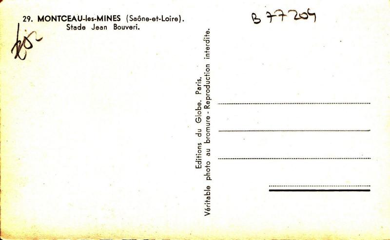 B77204 montceau les mines stade jean bouveri stade stadium scan front/back image 