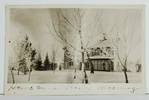 New Auburn Minnesota RPPC Home on a Frosty Morning c1908 Postcard O3