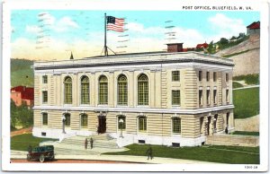 VINTAGE POSTCARD THE POST OFFICE AT BLUEFIELD WEST VIRGINIA MAILED 1934