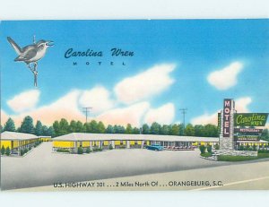 Pre-1980 MOTEL SCENE Orangeburg South Carolina SC AD8947