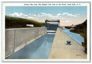 c1910's Interior Big Lock Highest Lift Lock Little Falls New York NY Postcard