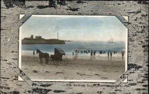 Kennebunkport Maine ME Bathing Beach Horse and Carriage c1910 Postcard