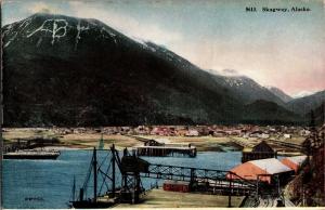 View Overlooking Skagway Alaska Vintage Postcard Q30